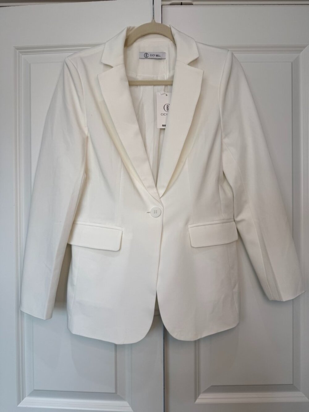 Cicy Bell Cream Single Button Blazer S NWT